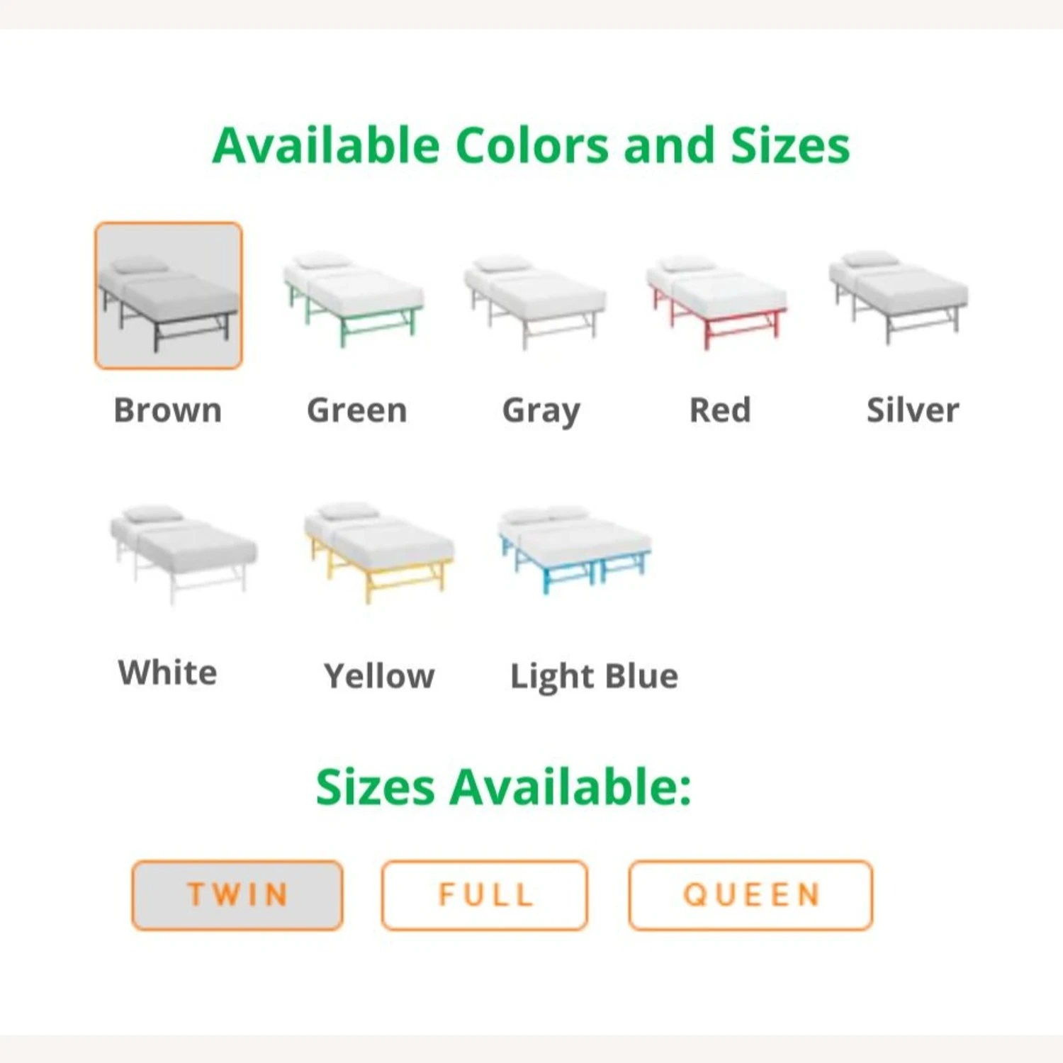 Other Twin Bed In Brown Stainless Steel Metal Frame - Image 11