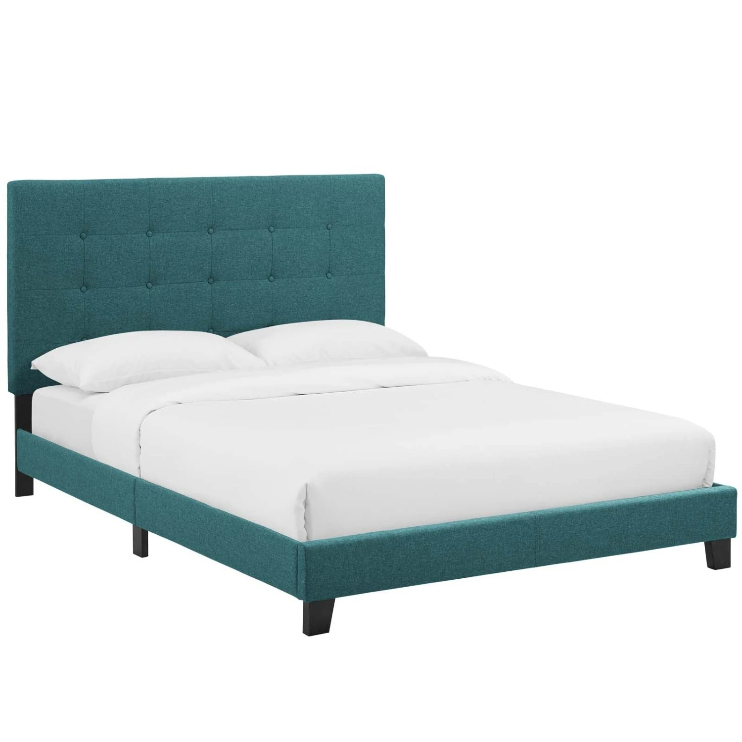 Other Modern Platform Full Bed In Teal Fabric Finish