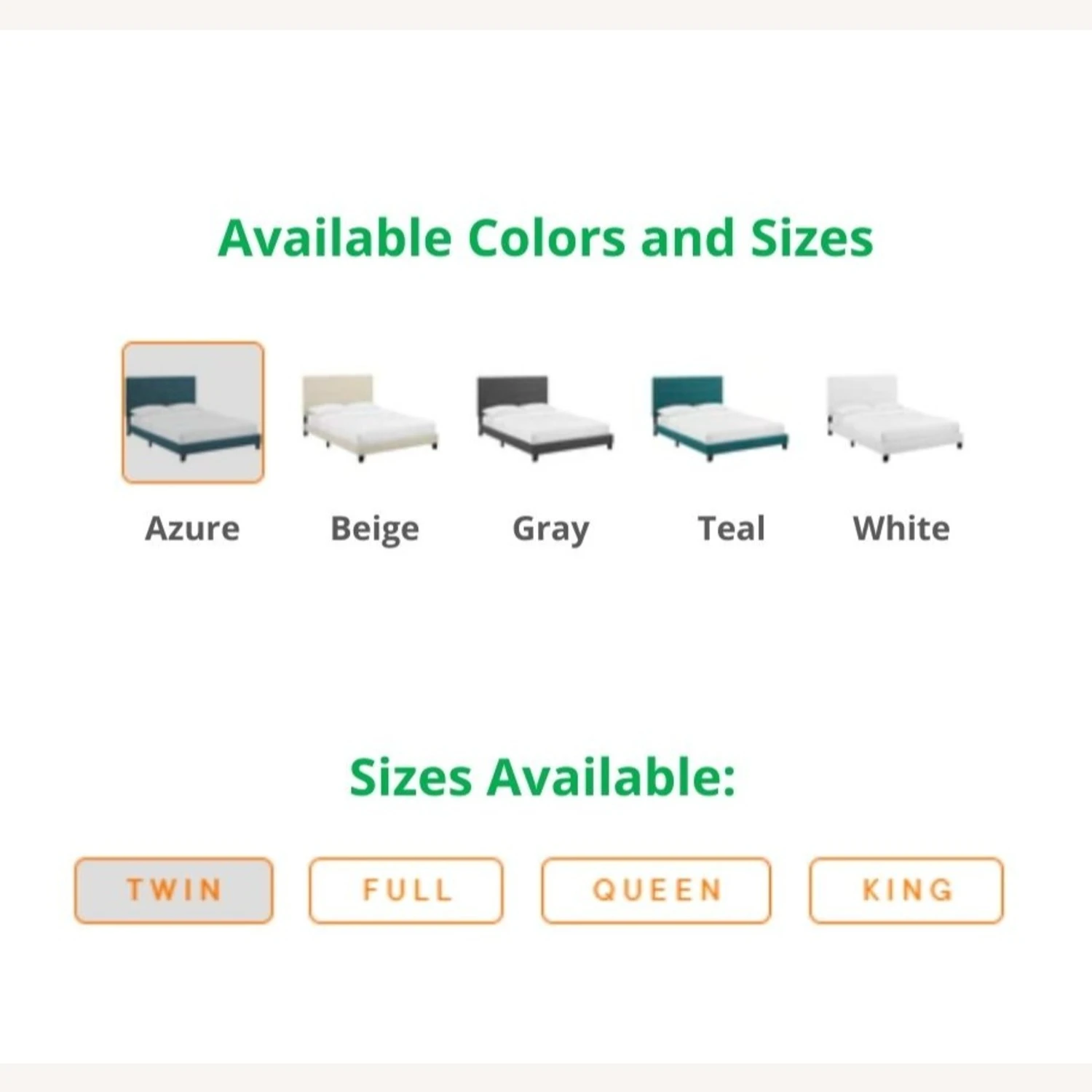 Other Modern Platform Full Bed In Teal Fabric Finish - Image 5