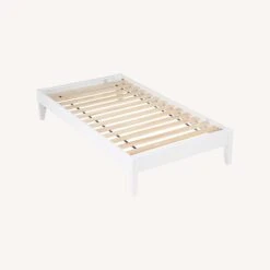 Other Platform Twin Bed Frame In White Wood Finish