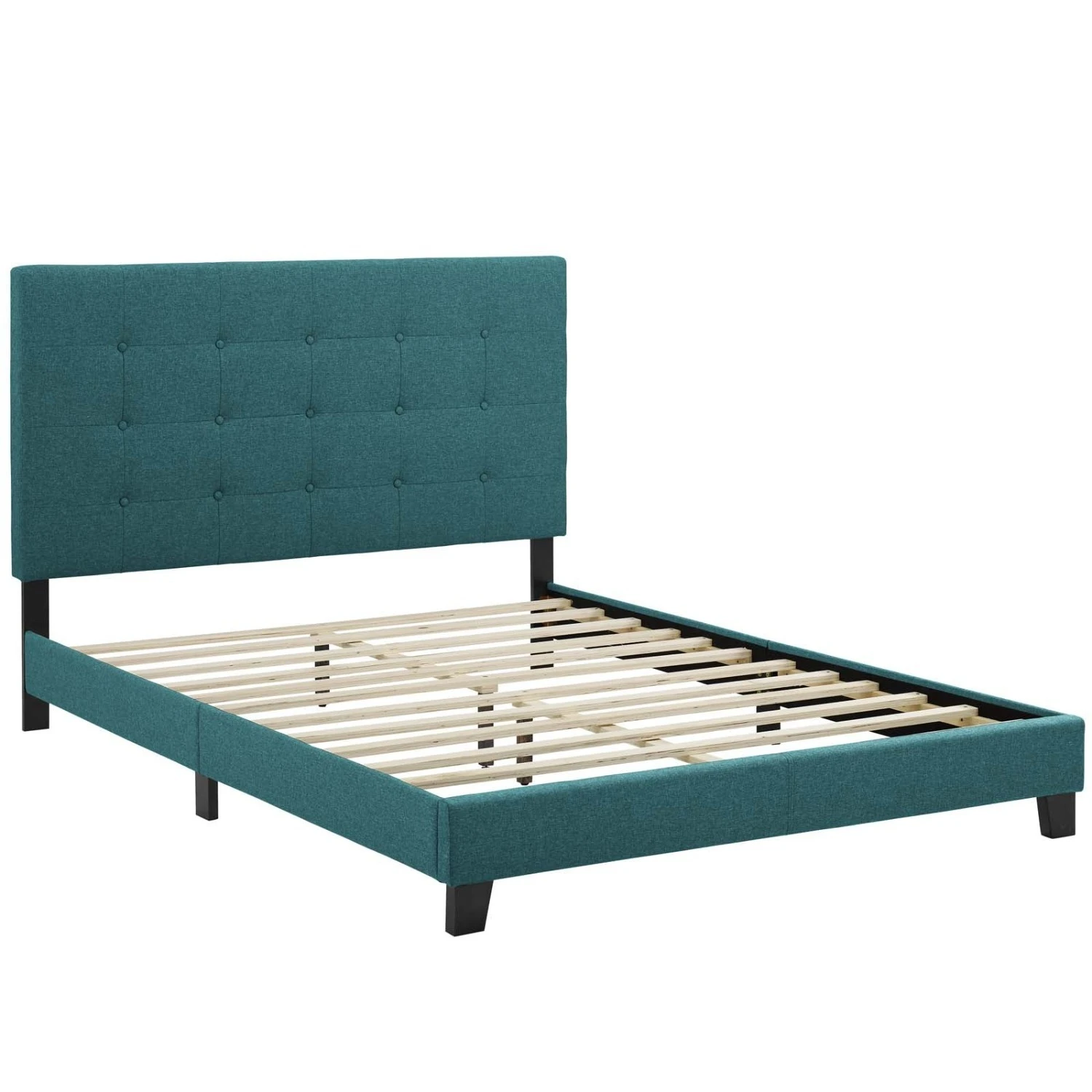 Other Modern Platform Full Bed In Teal Fabric Finish - Image 7