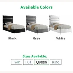 Other Full Bed In White Velvet W/ Chrome Channel Design