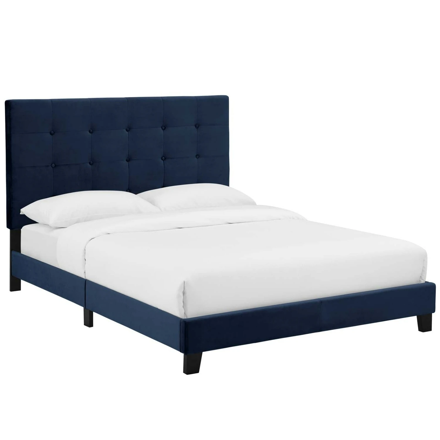Other Full Bed In Midnight Blue W/ Tufted Button Finish - Image 6