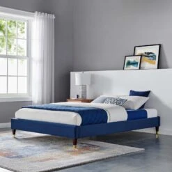Other Full Bed In Navy Velvet Performance Frame Finish