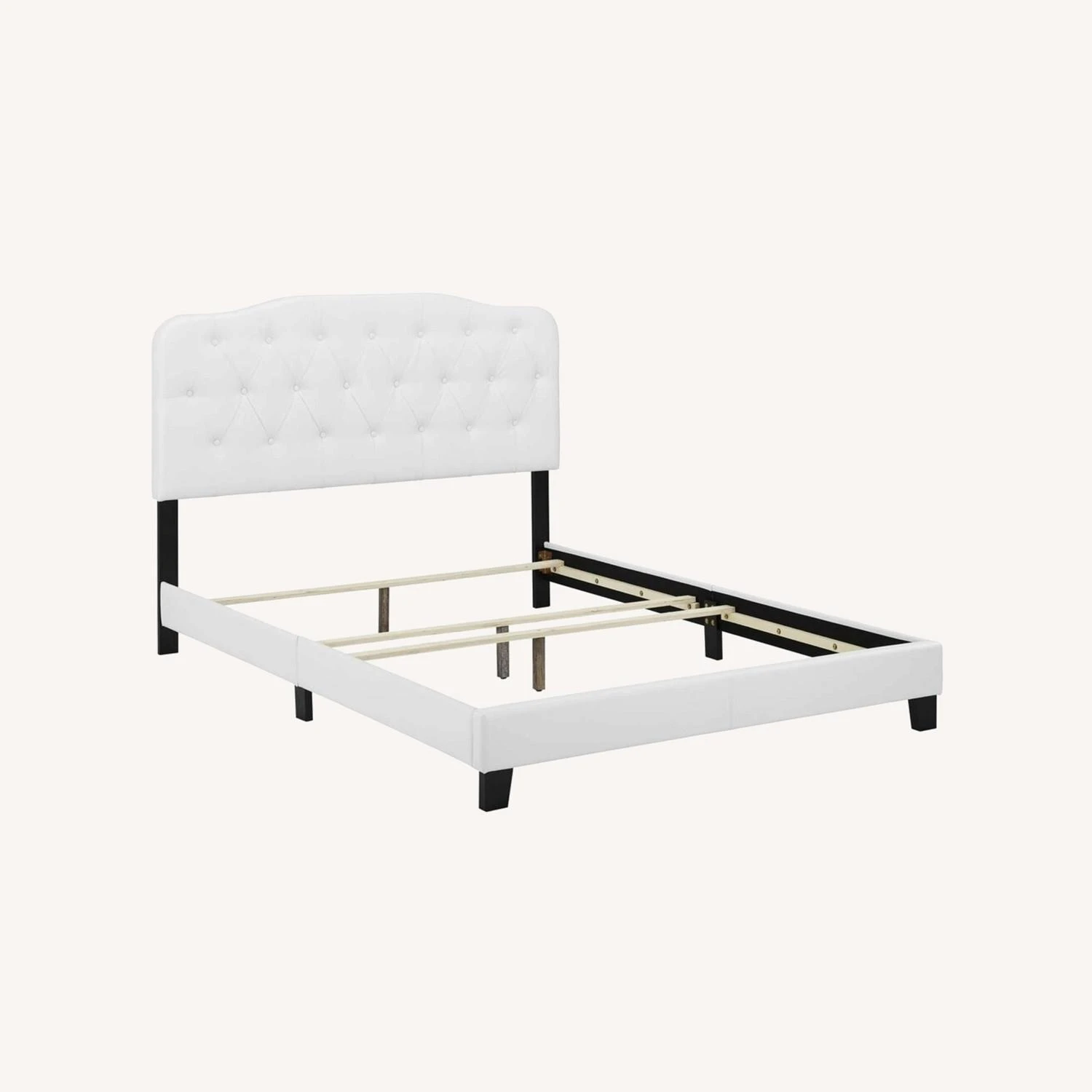 Other Full Bed In White Button-Tufted Faux Leather - Image 3