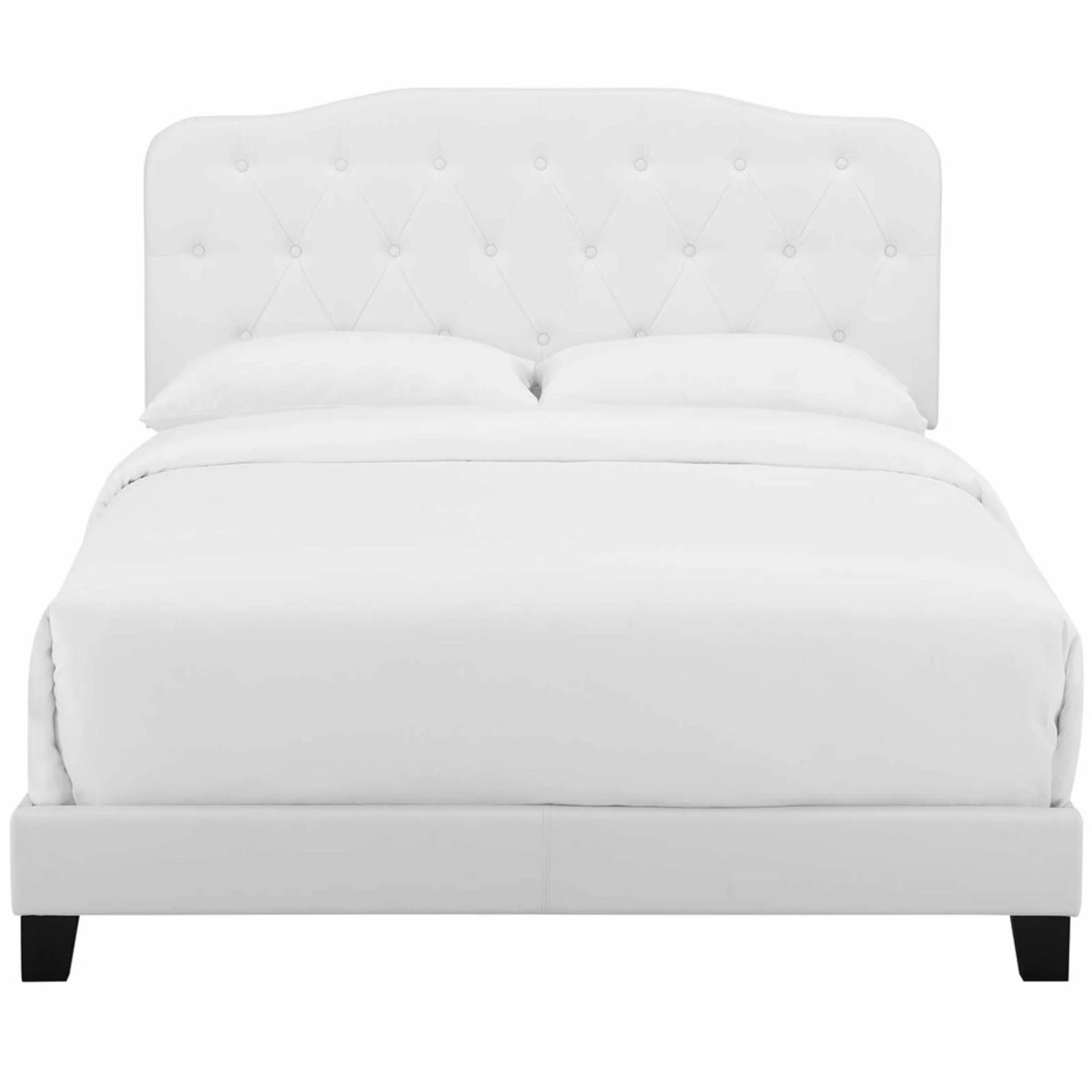 Other Full Bed In White Button-Tufted Faux Leather - Image 4