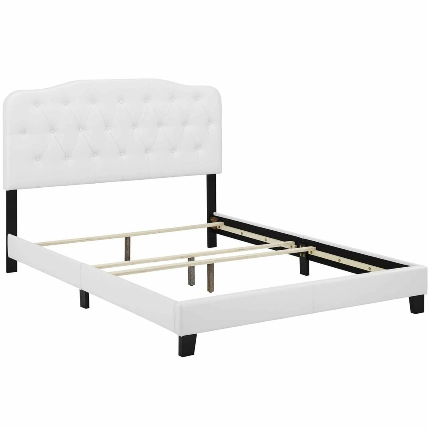 Other Full Bed In White Button-Tufted Faux Leather - Image 8