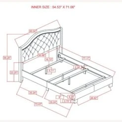Other Full Bed In Blue Fabric W/ Camel Back Headboard