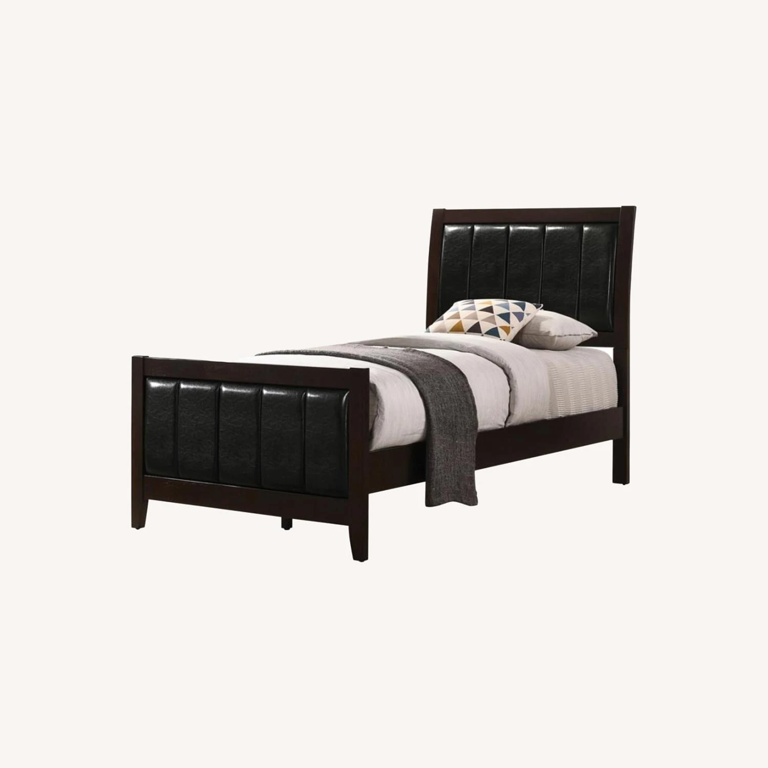 Other Twin Bed In Cappuccino & Black Fabric Finish - Image 2