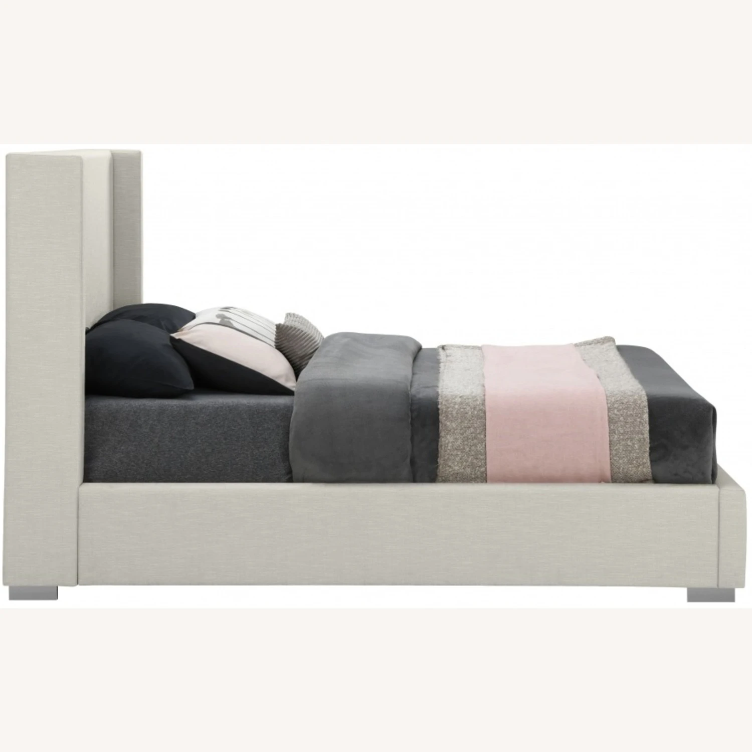 Other Full Bed In Beige Linen Textured Fabric Upholstery - Image 16