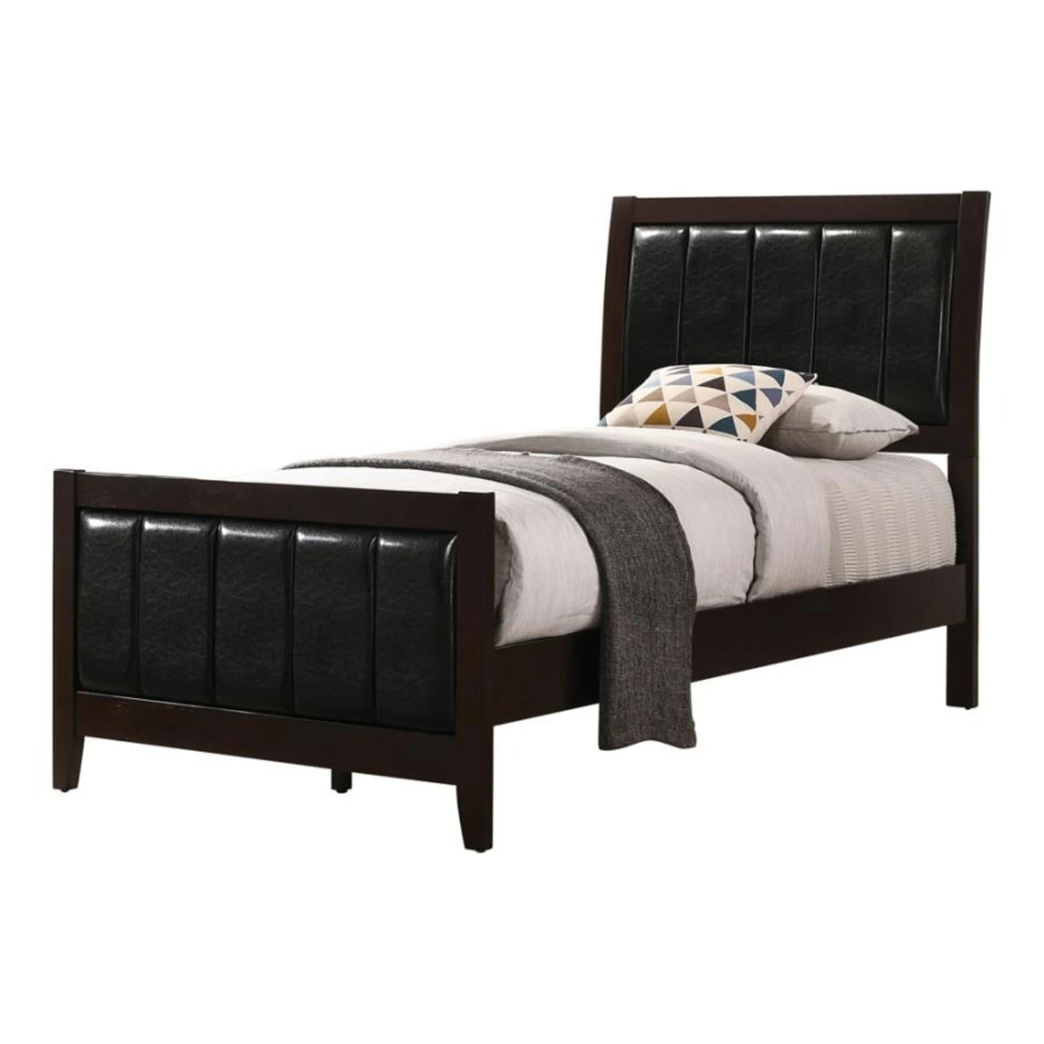 Other Twin Bed In Cappuccino & Black Fabric Finish - Image 4