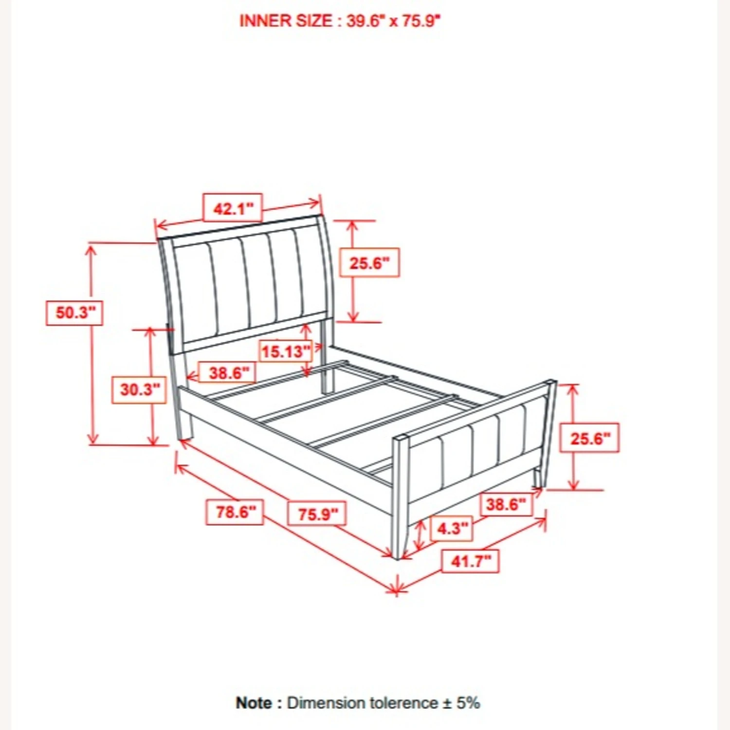 Other Twin Bed In Cappuccino & Black Fabric Finish - Image 5