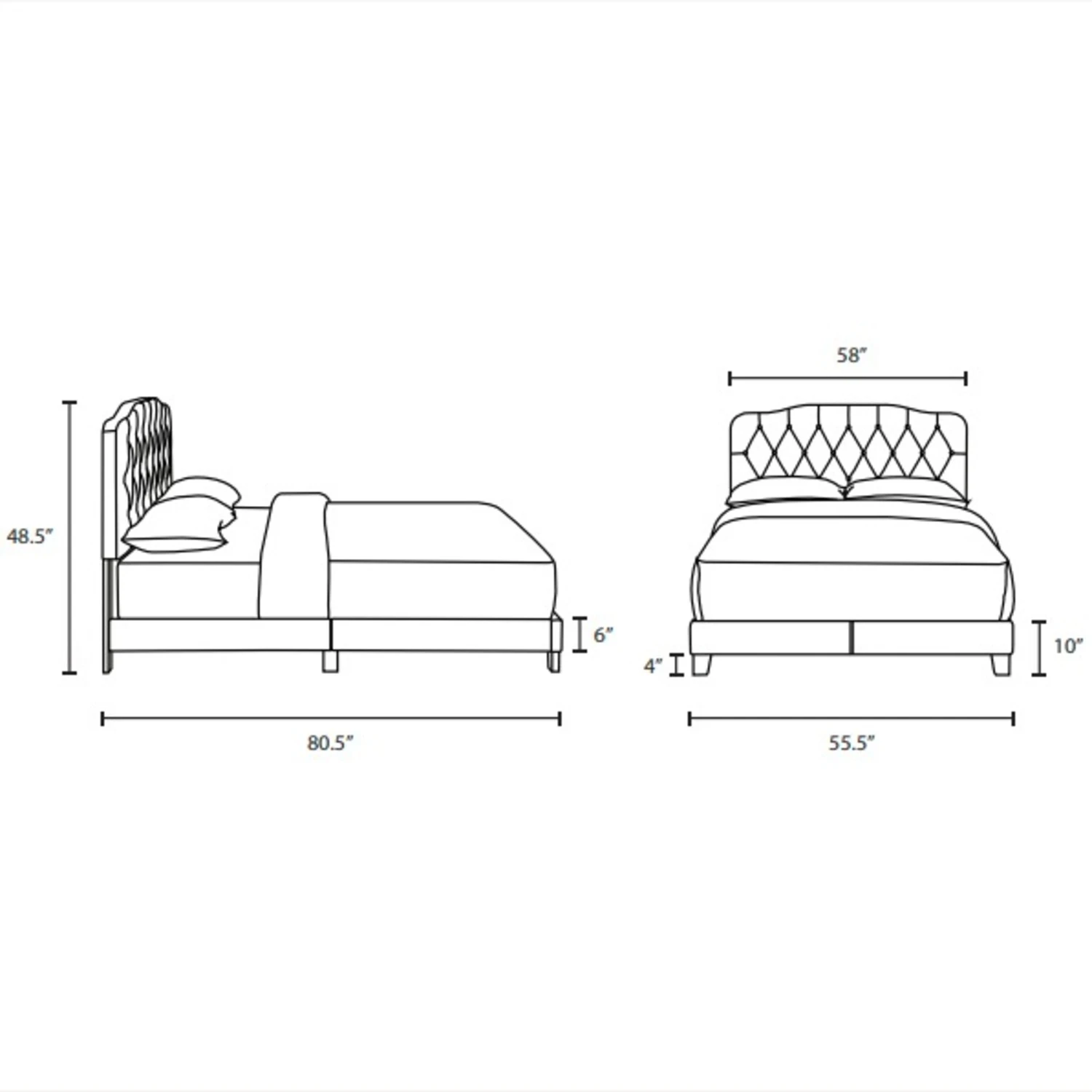Other Full Bed In Smooth White Leatherette Upholstery - Image 3