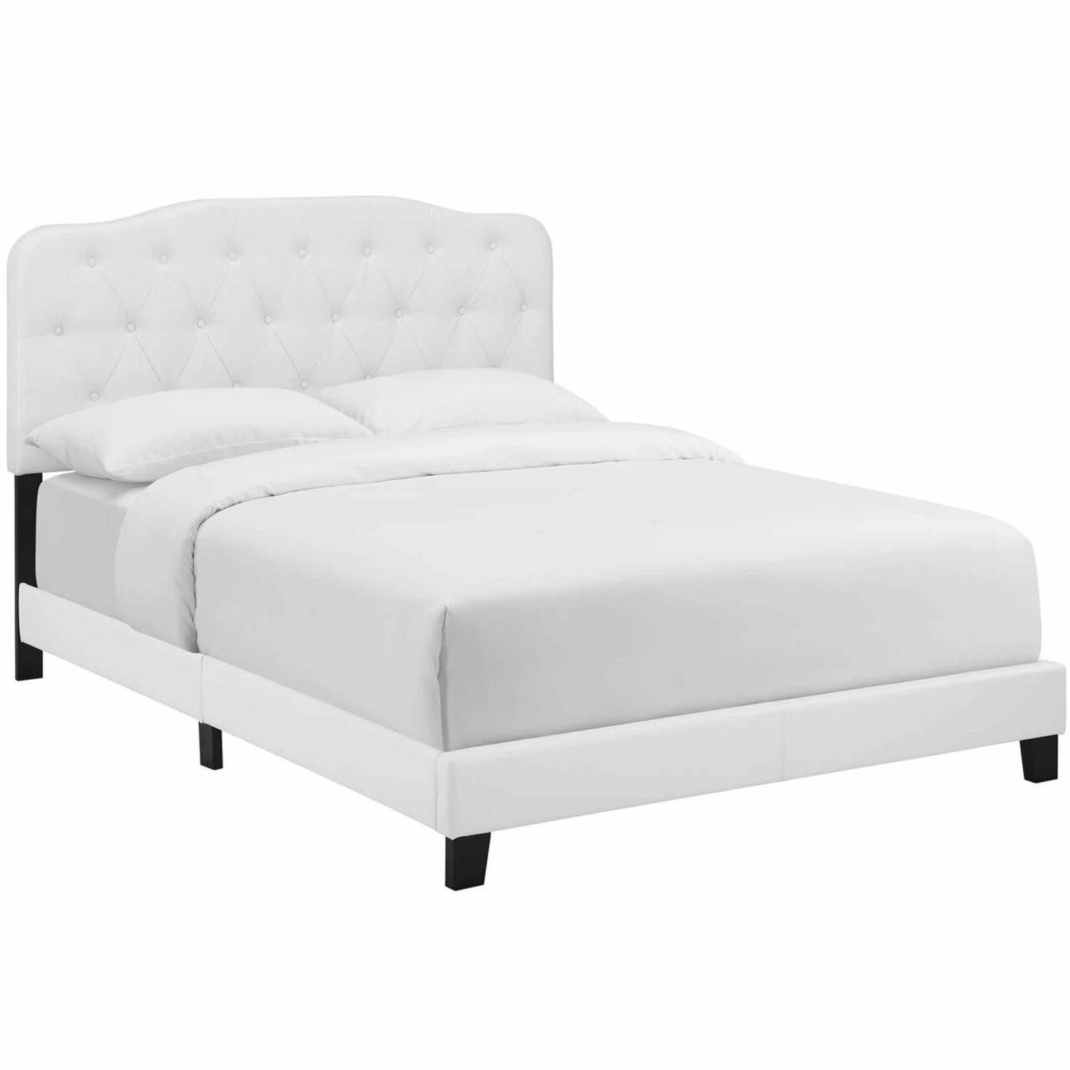 Other Full Bed In Smooth White Leatherette Upholstery - Image 5