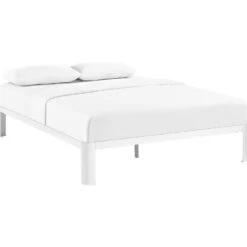 Other Full Bed Frame In White Sturdy Steel Finish