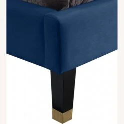 Other Full Bed In Navy Velvet W/ Brass Nail Heads