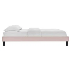 Other Twin Platform Bed Frame In Pink Velvet Finish