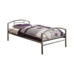 Other Twin Bed In Silver Metal Finish W/ Arched Frame