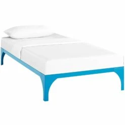 Other Twin Bed In Light Blue Sturdy Steel Frame Finish