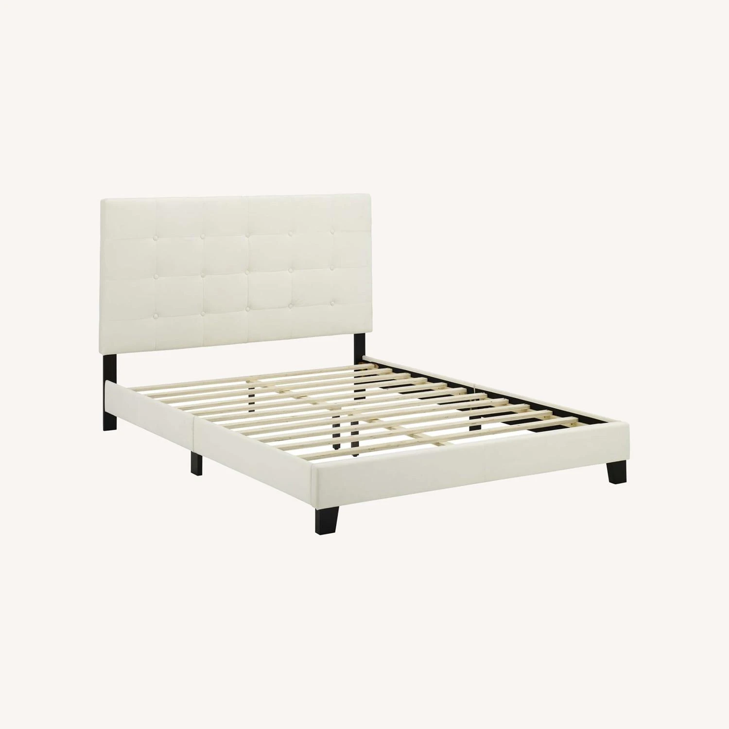 Other Twin Bed In Ivory Tufted Velvet Upholstery Finish - Image 4