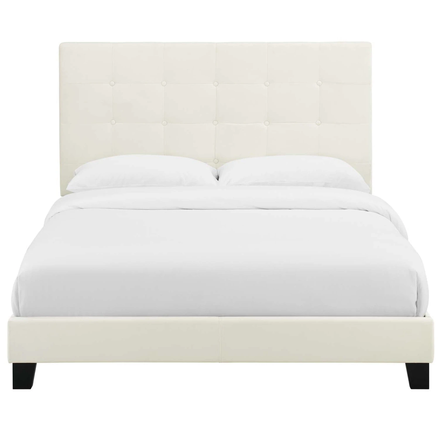 Other Twin Bed In Ivory Tufted Velvet Upholstery Finish - Image 5