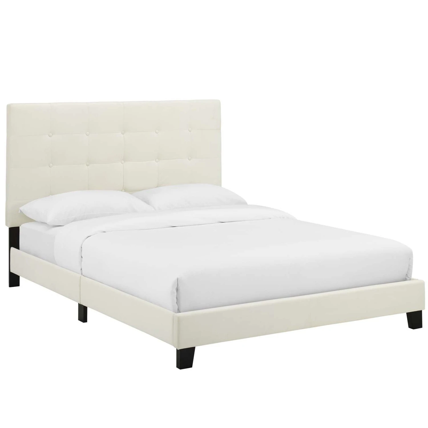 Other Twin Bed In Ivory Tufted Velvet Upholstery Finish - Image 6