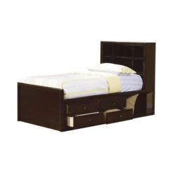 Other Twin Bed In Deep Cappuccino Finish W/ Storage