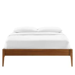 Other Mid-Century Modern Twin Bed In Walnut Frame Finish