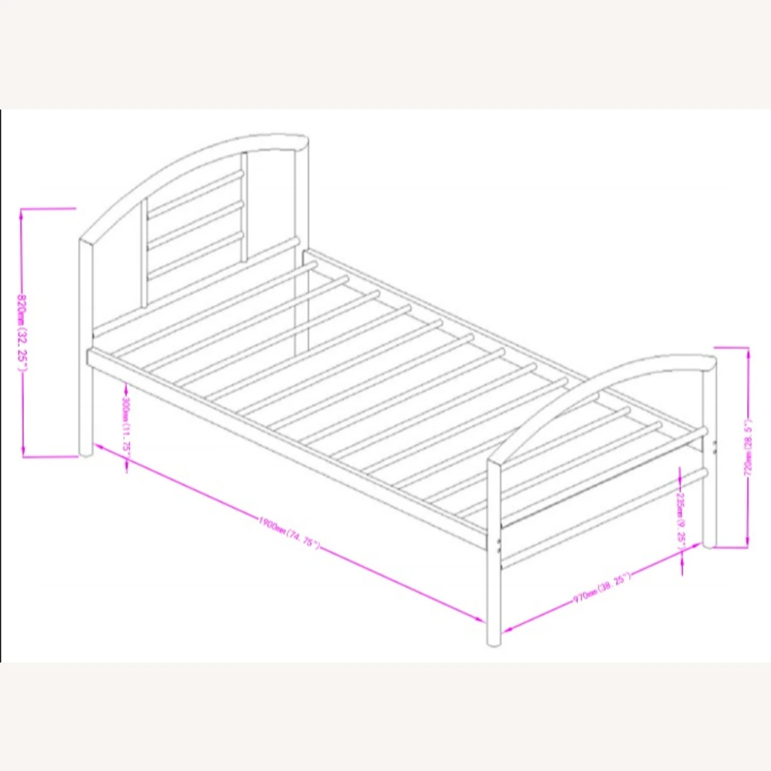 Other Twin Bed In Black Metal Steel Finish - Image 3