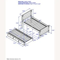 Other Twin Bed W/ Trundle In Rustic Honey Wood Finish