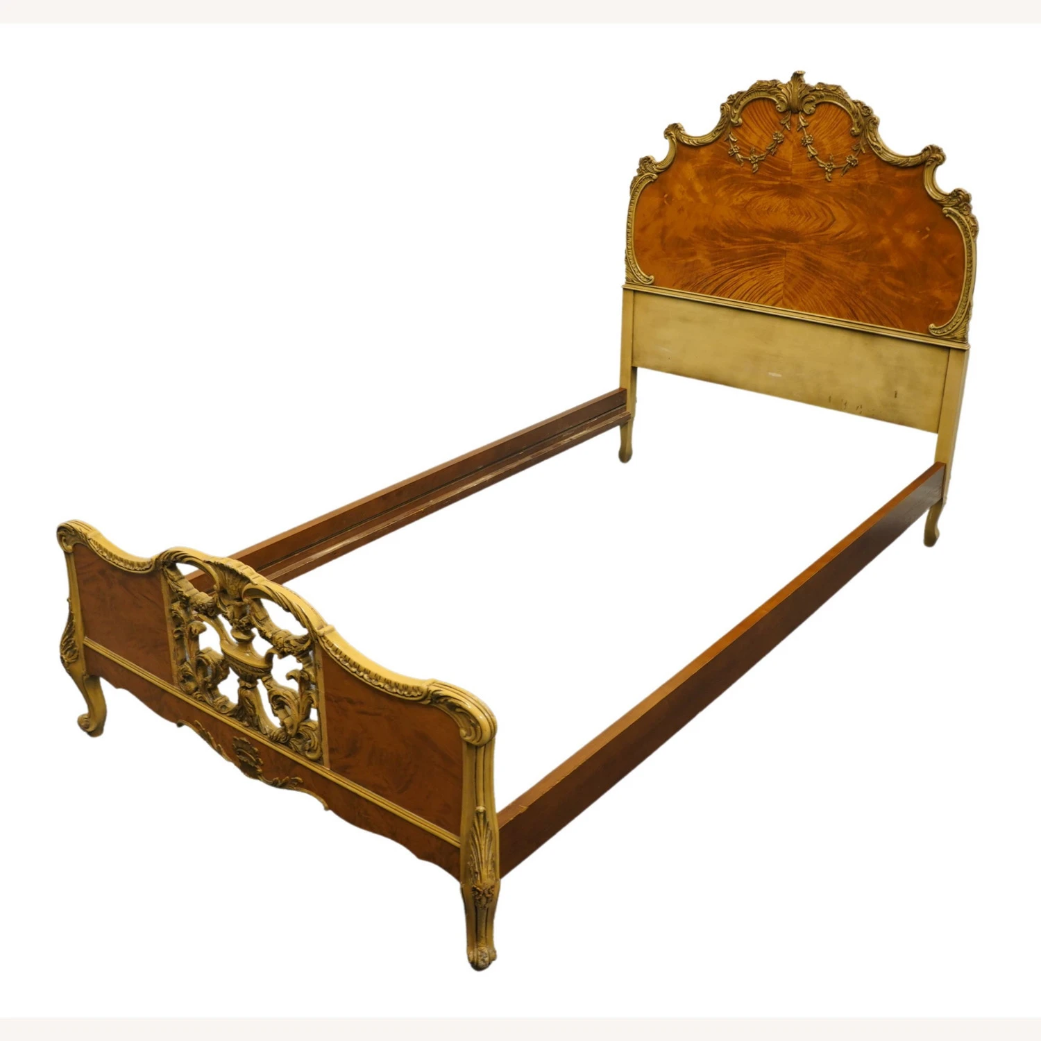 Vintage/Antique Louis XVI French Walnut Twin Bed - Image 4