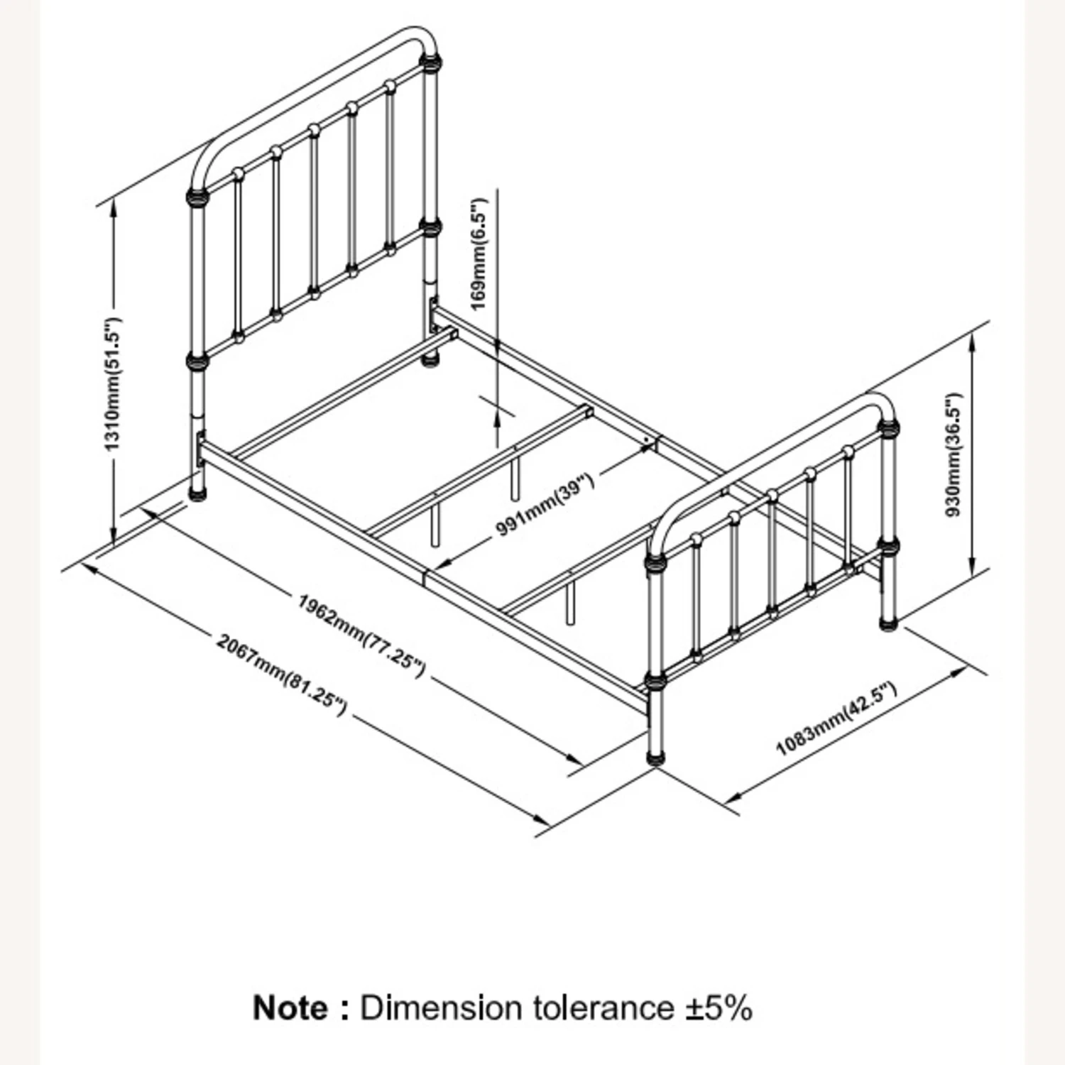 Other Twin Bed In Dark Bronze Metal Finish - Image 2