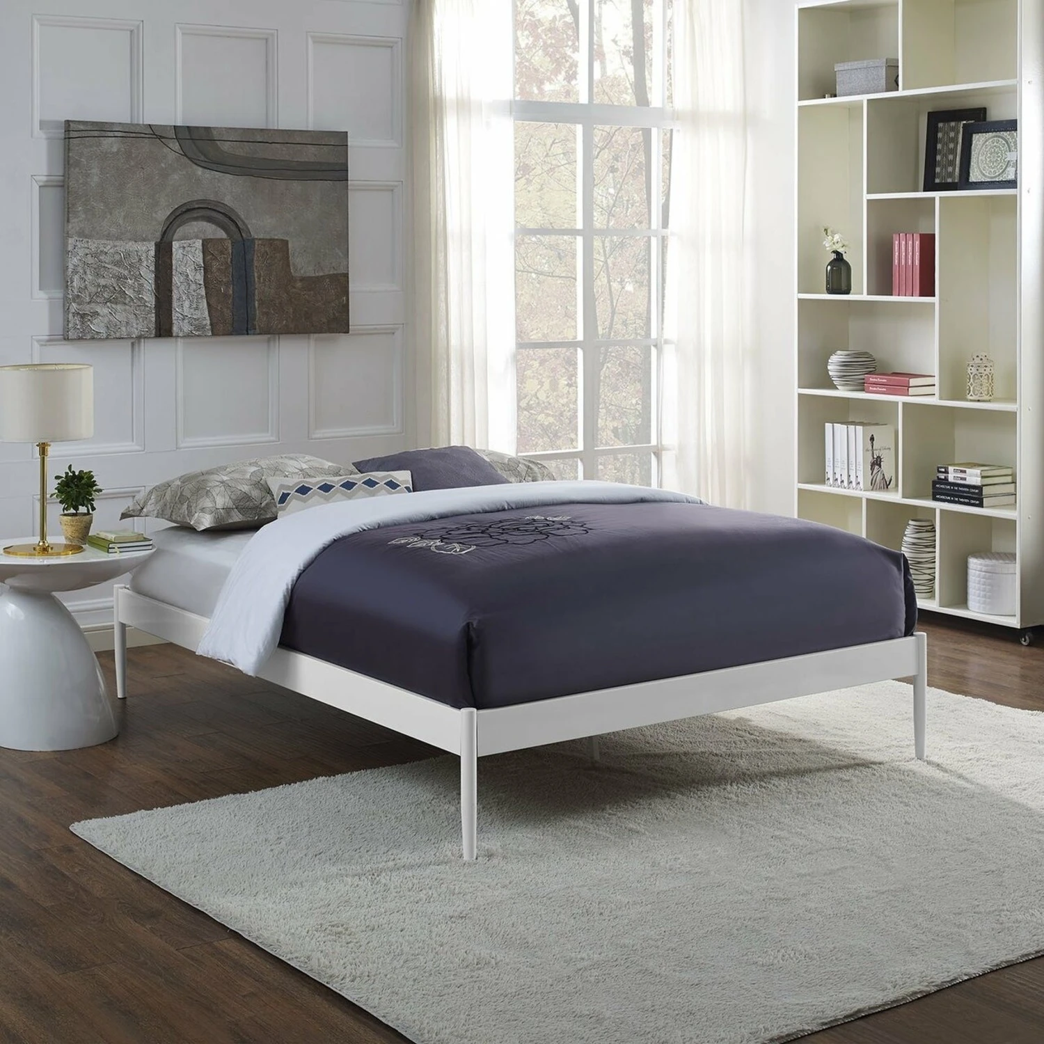 Other Twin Bed Frame In White Steel Finish - Image 7