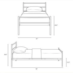 Other Twin Platform Bed In White Steel Frame Finish
