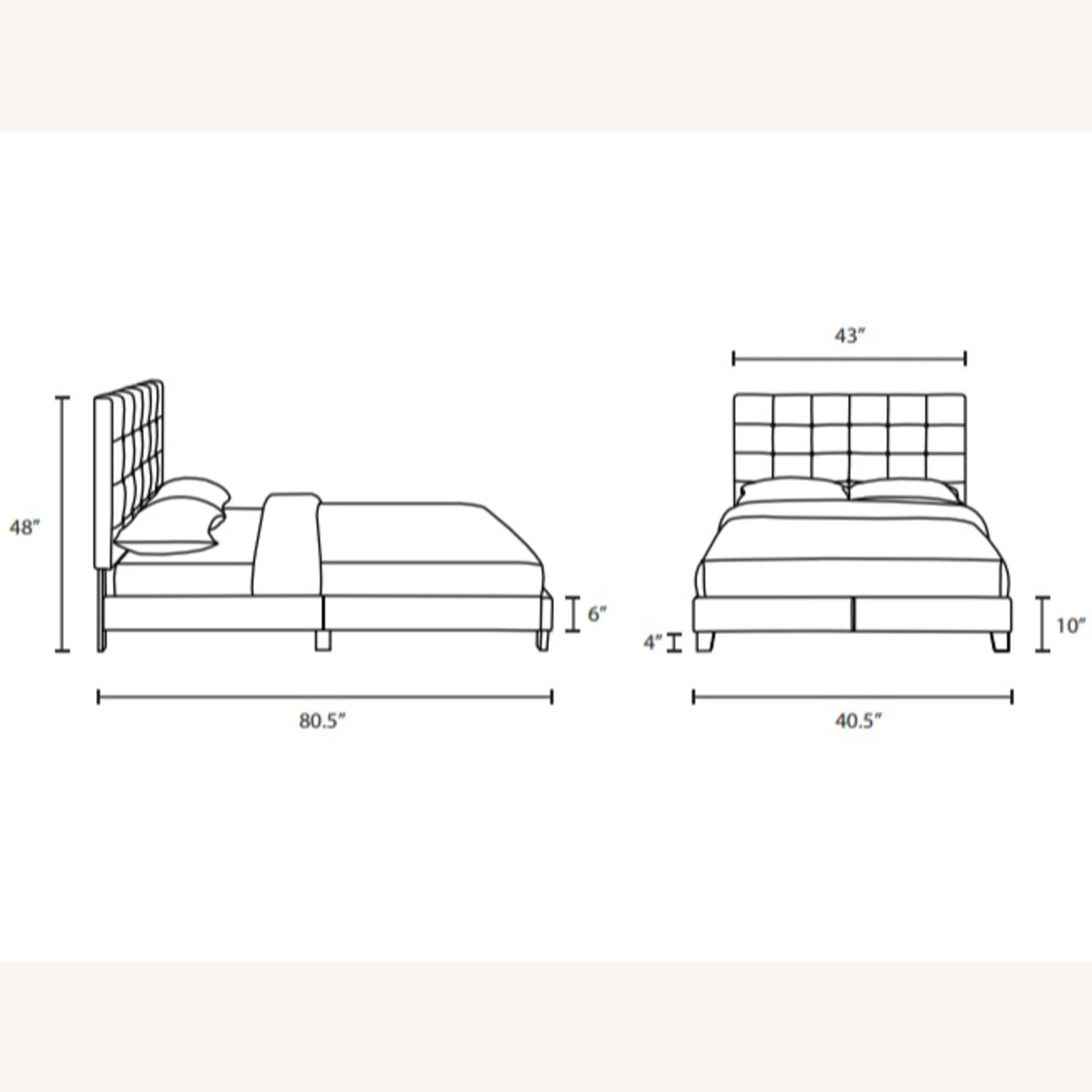 Other Twin Bed In Tufted Upholstered Azure Fabric Finish - Image 2