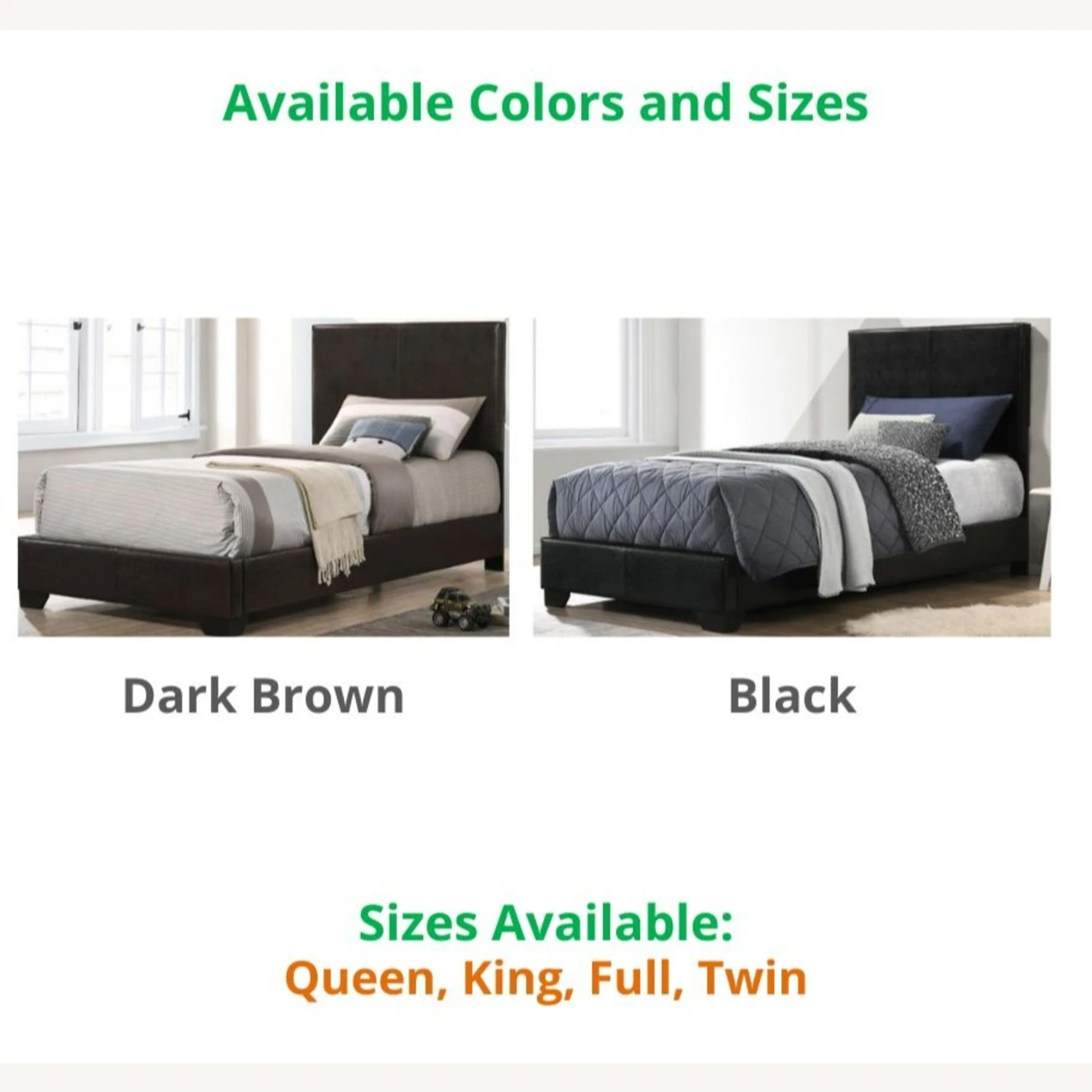 Other Twin Bed Upholstered In Dark Brown Leatherette - Image 5