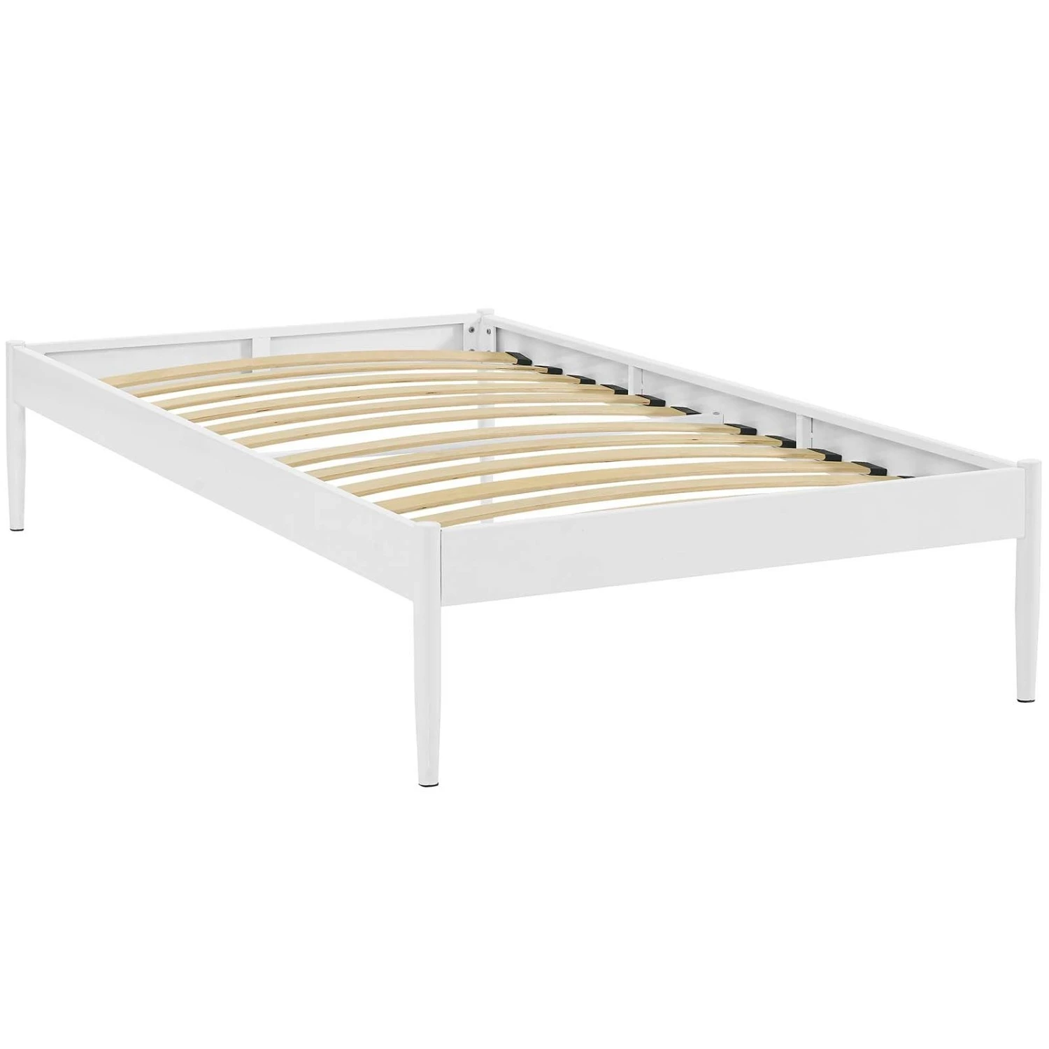 Other Twin Bed Frame In White Steel W/Tapered Dowel Legs - Image 3