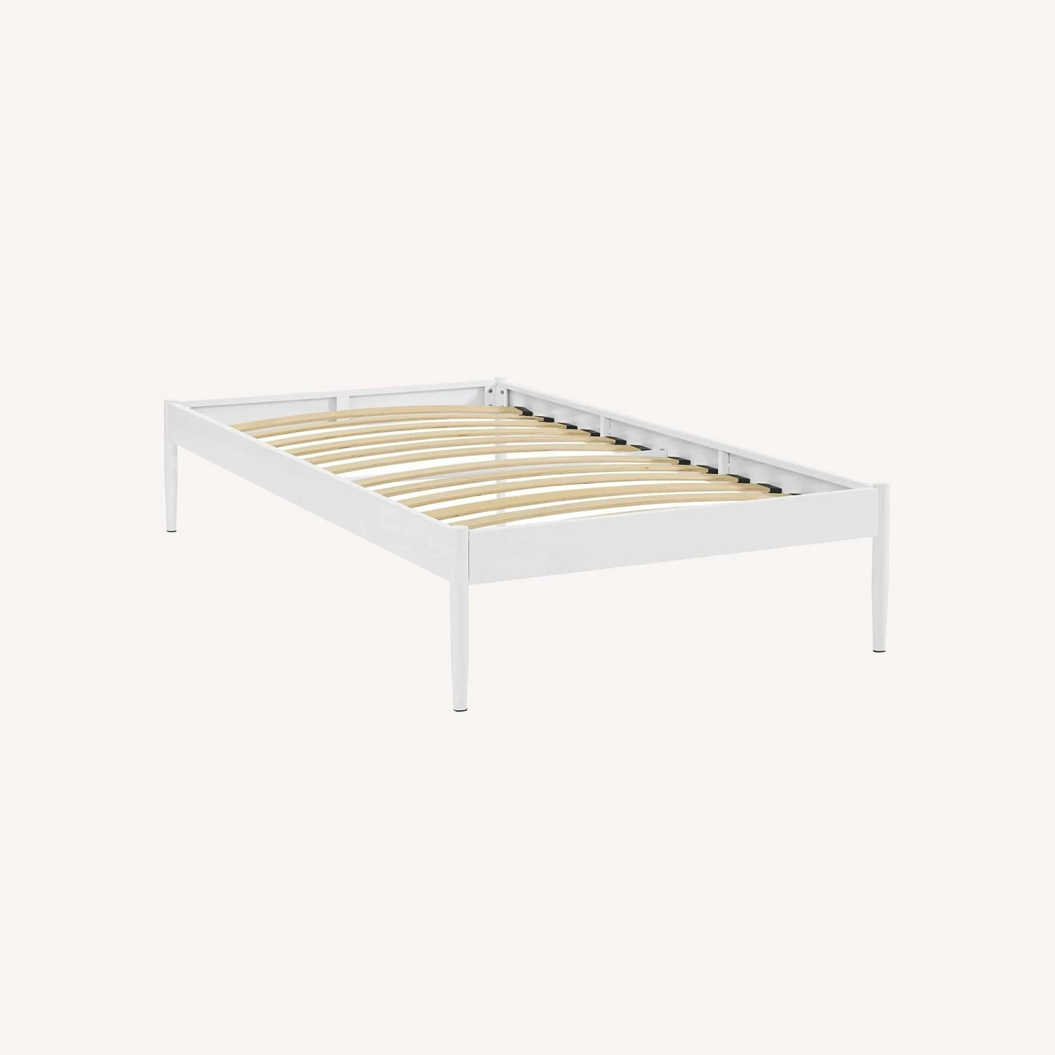Other Twin Bed Frame In White Steel W/Tapered Dowel Legs - Image 7
