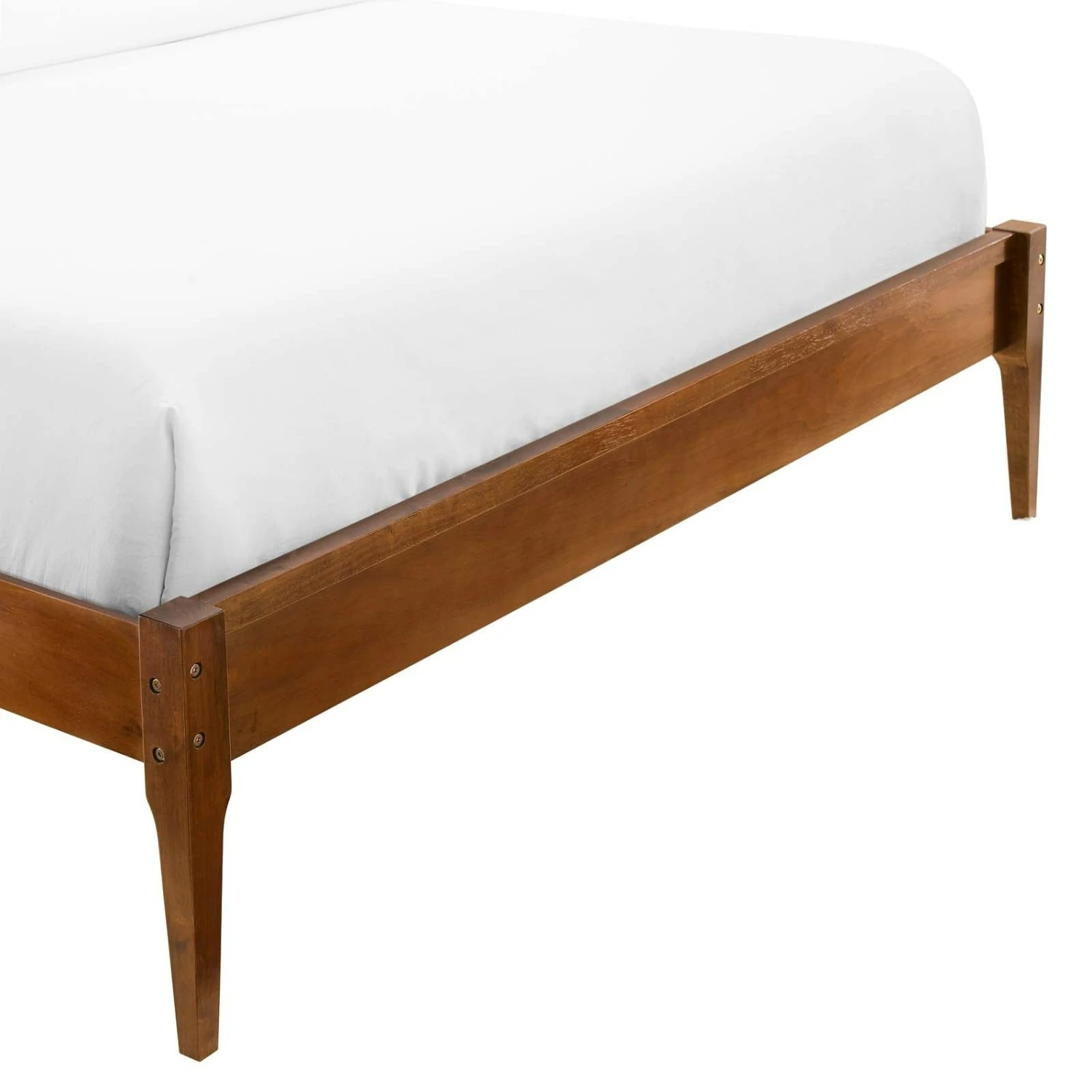 Other Twin Bed Frame In Walnut Wood W/ Rubberwood Legs - Image 3