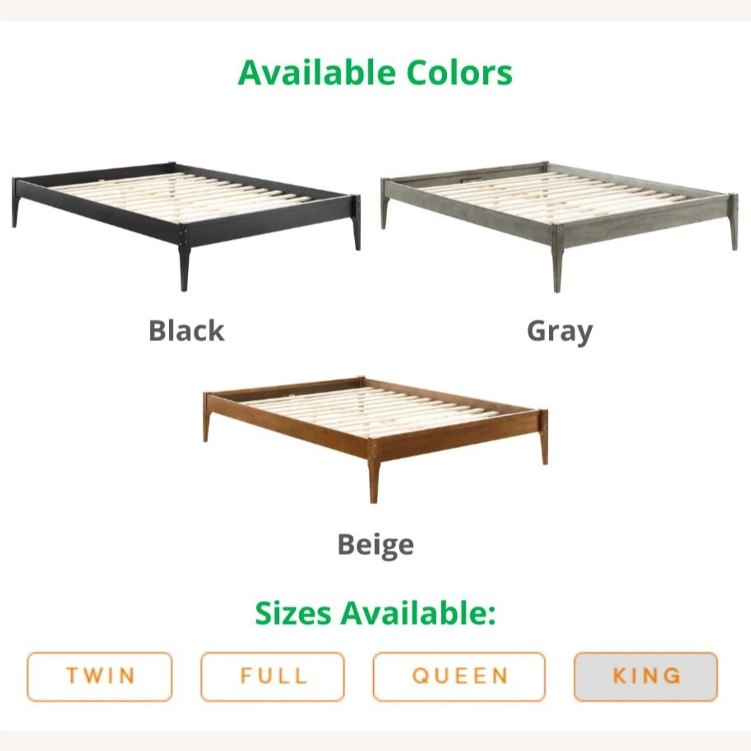 Other Twin Bed Frame In Walnut Wood W/ Rubberwood Legs - Image 4