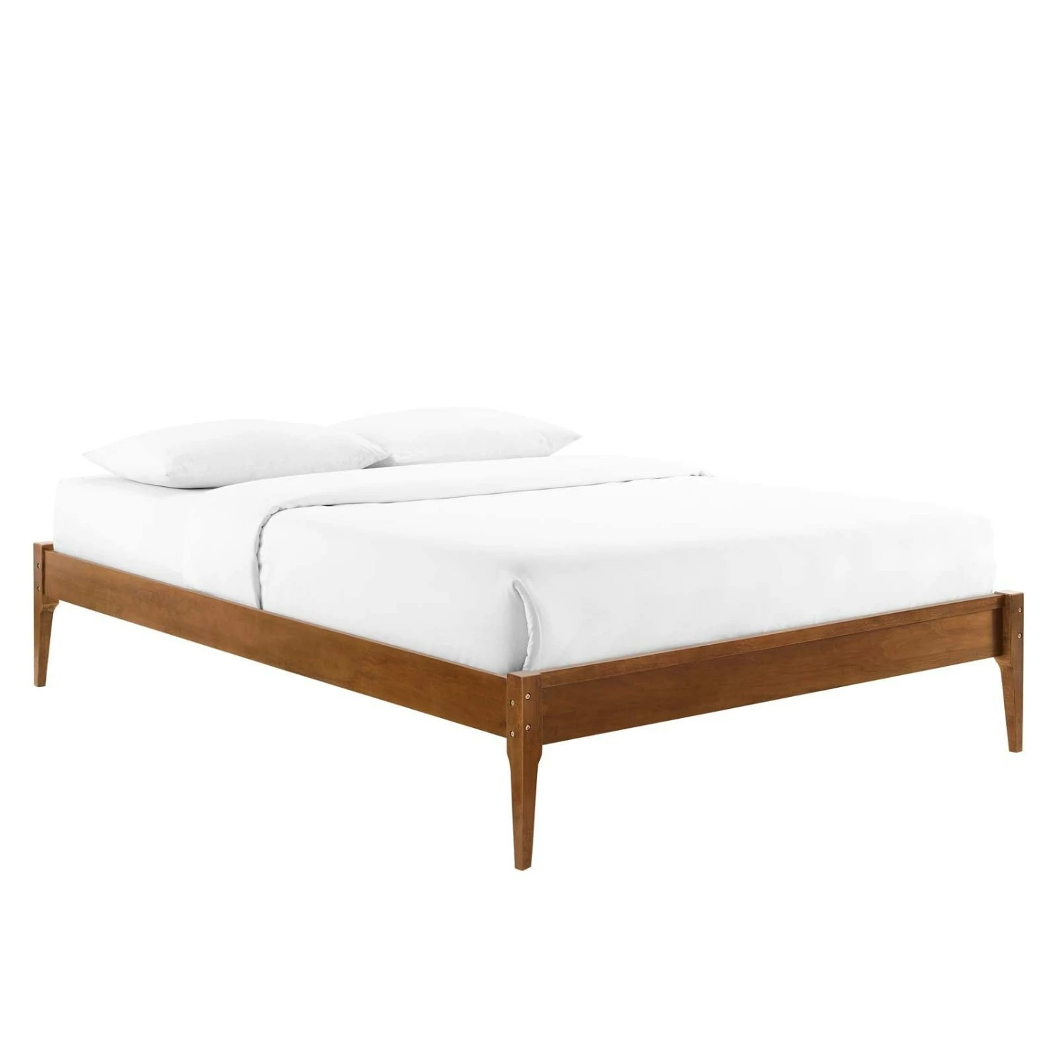 Other Twin Bed Frame In Walnut Wood W/ Rubberwood Legs - Image 5