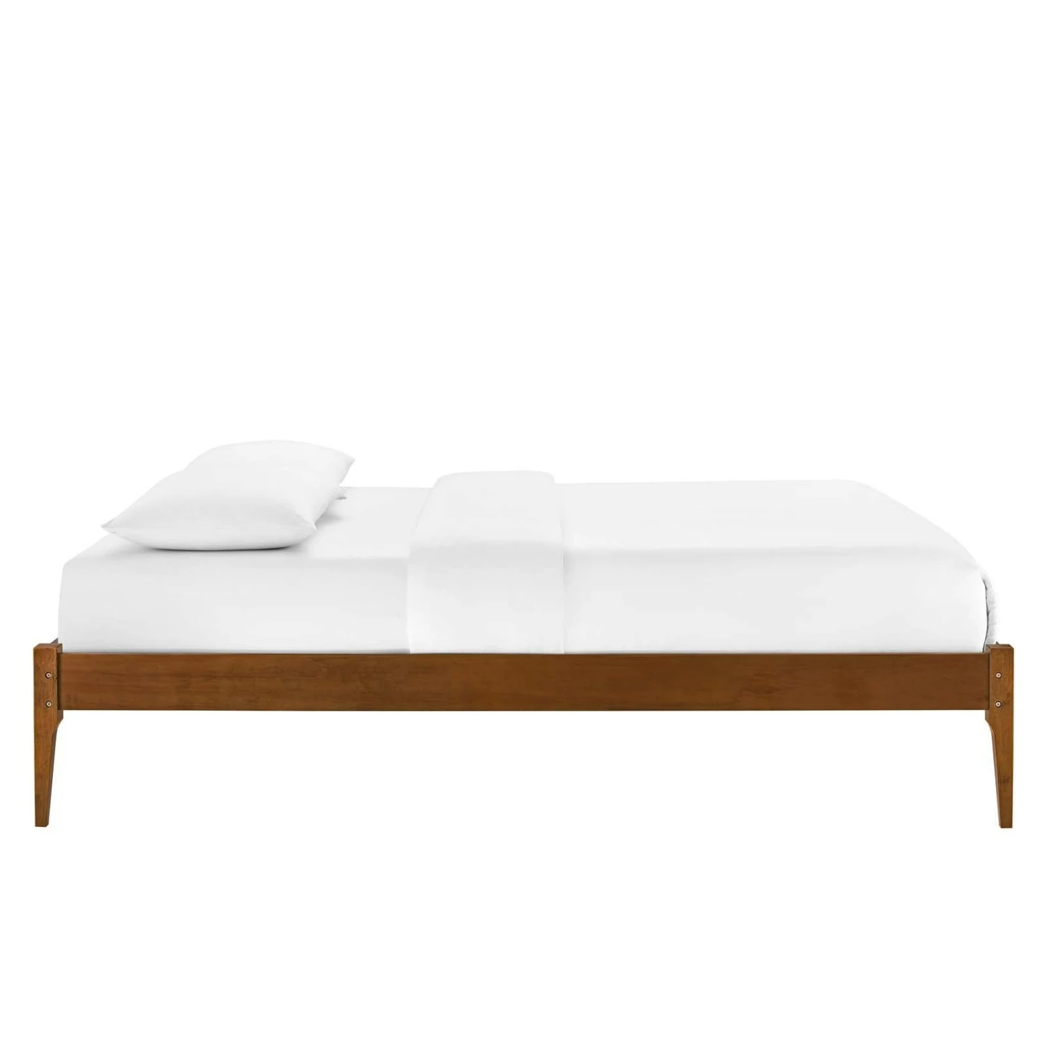 Other Twin Bed Frame In Walnut Wood W/ Rubberwood Legs - Image 7