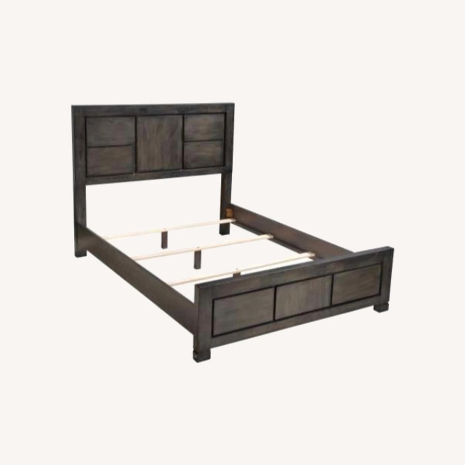 Other Modern Queen Bed In Dark Grey Wood Finish - Image 3