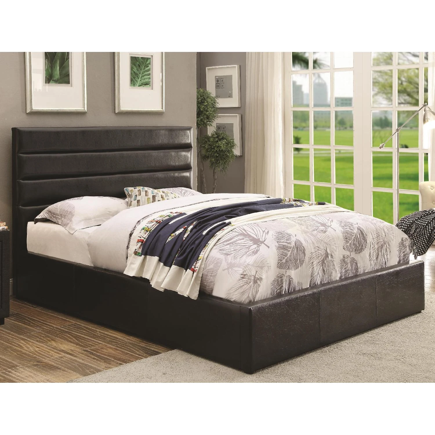 Other Modern Style Queen Size Lift-Up Storage Platform Bed Upholst - Image 4