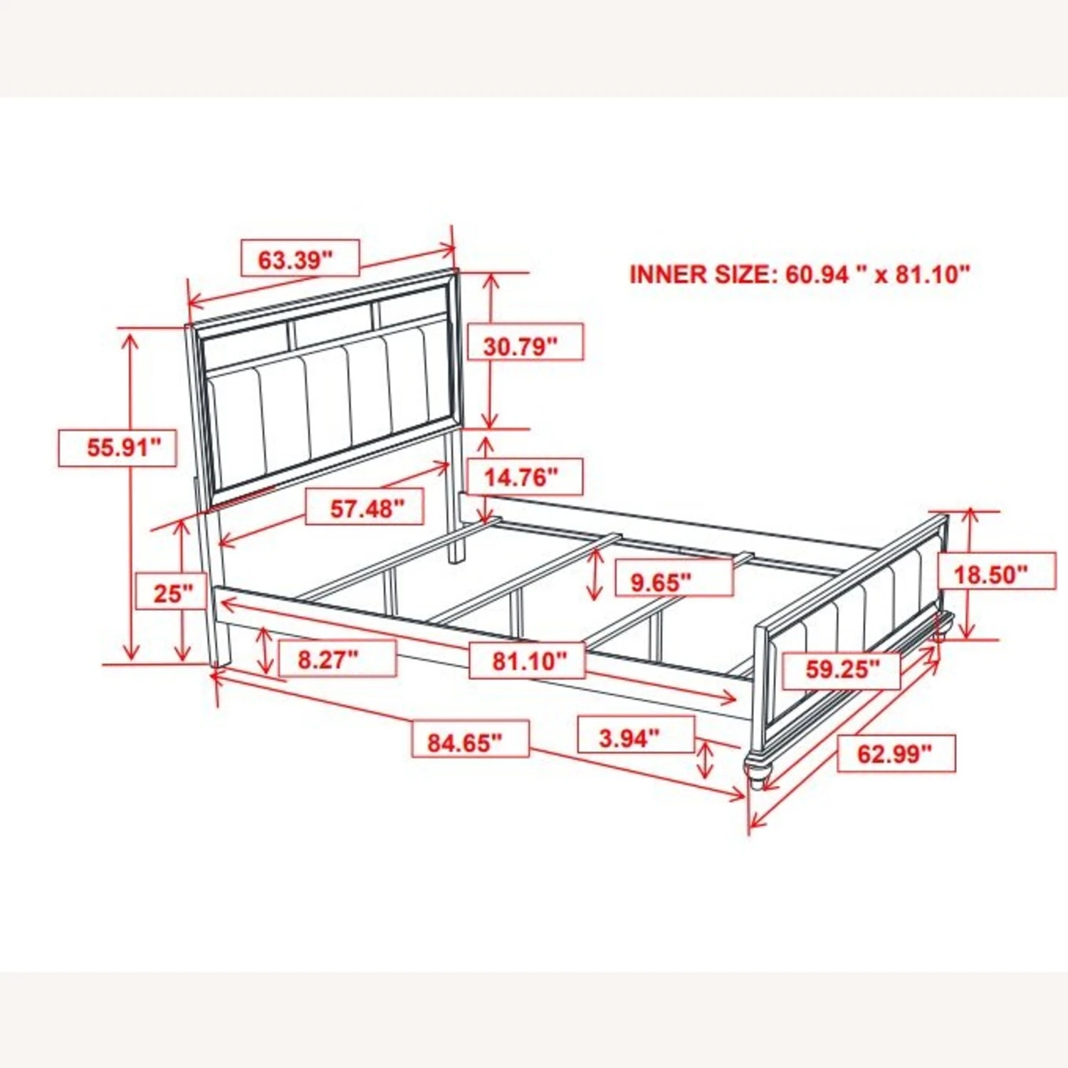 Other Queen Bed In White Wood Finish