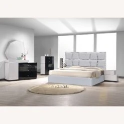 Other Queen Bed In Silver Grey Woven Canvas Fabric