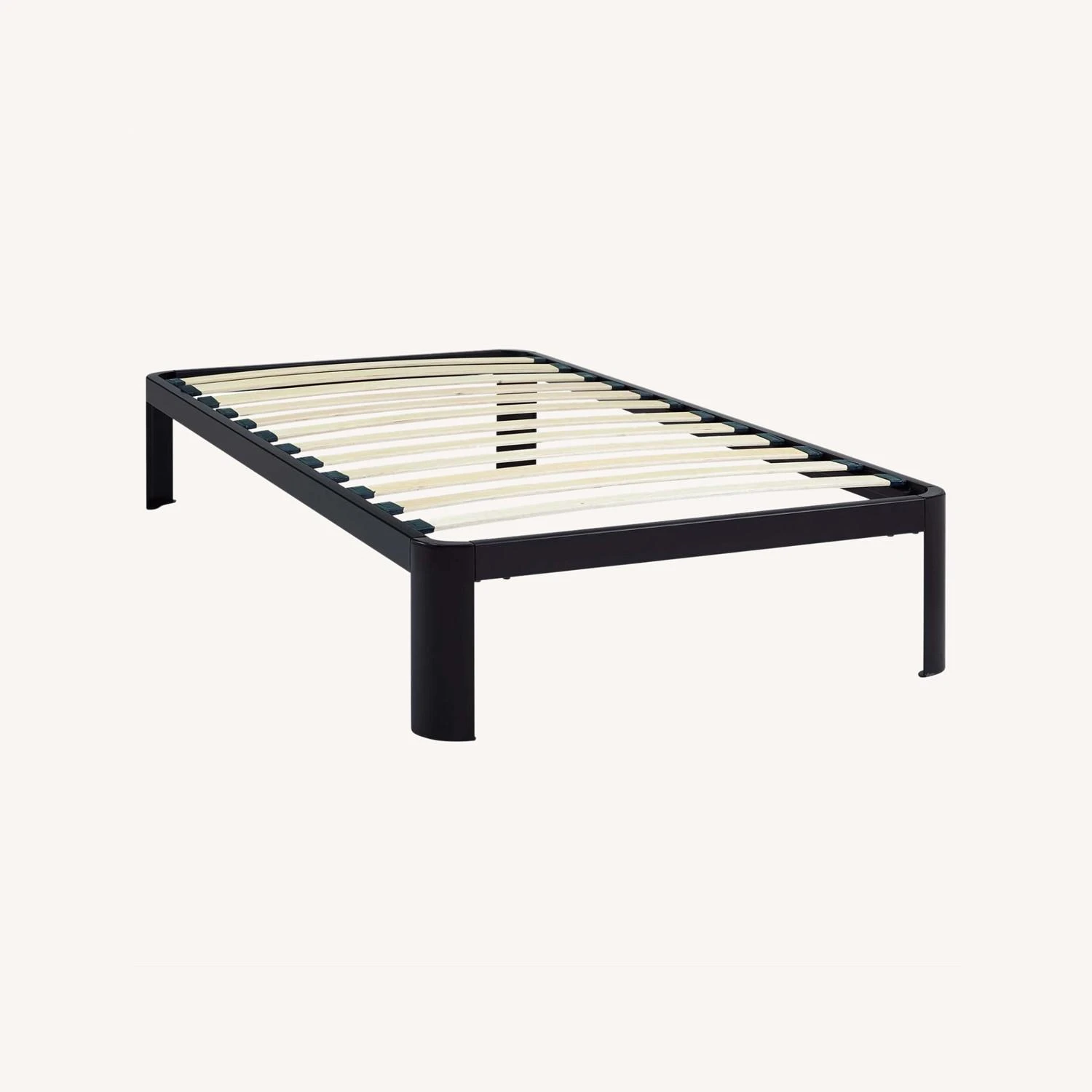 Other Queen Bed In Brown Steel & Slatted Wood Frame - Image 2