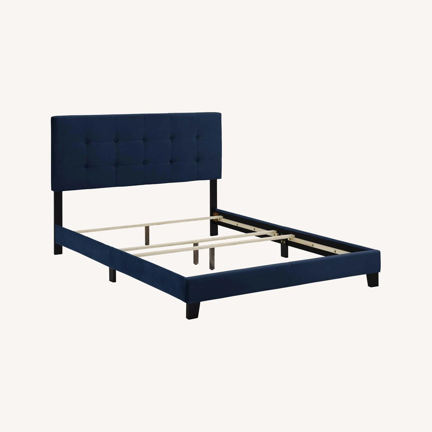 Other Twin Bed In Midnight Blue W/ Tufted Headboard - Image 3