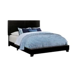 Other Queen Bed In Black Leatherette Finish